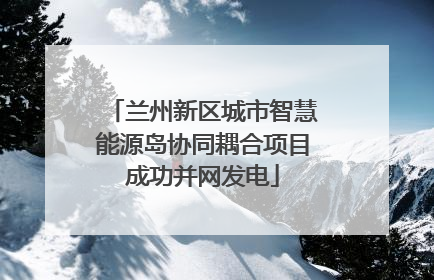 兰州新区城市智慧能源岛协同耦合项目成功并网发电