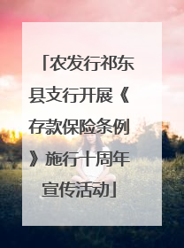 农发行祁东县支行开展《存款保险条例》施行十周年宣传活动