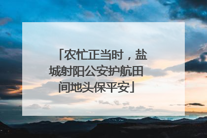 农忙正当时，盐城射阳公安护航田间地头保平安