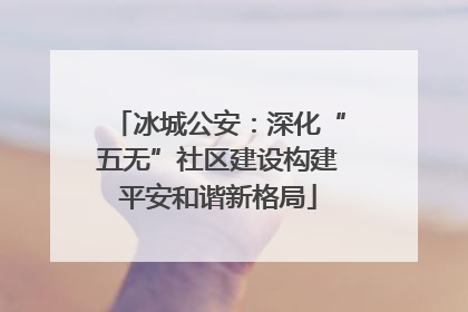 冰城公安：深化“五无”社区建设构建平安和谐新格局