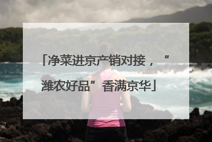 净菜进京产销对接，“潍农好品”香满京华