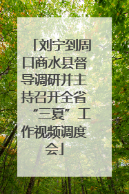 刘宁到周口商水县督导调研并主持召开全省“三夏”工作视频调度会