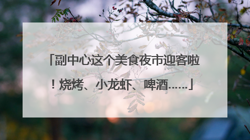 副中心这个美食夜市迎客啦！烧烤、小龙虾、啤酒……