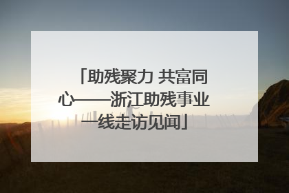 助残聚力 共富同心——浙江助残事业一线走访见闻