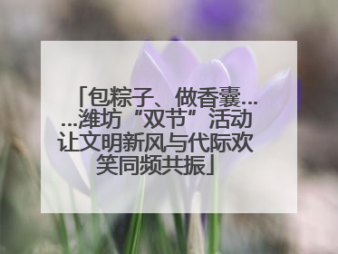 包粽子、做香囊……潍坊“双节”活动让文明新风与代际欢笑同频共振