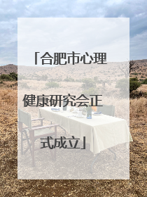 合肥市心理健康研究会正式成立