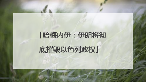 哈梅内伊：伊朗将彻底摧毁以色列政权