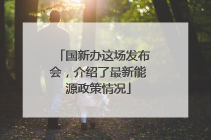 国新办这场发布会，介绍了最新能源政策情况