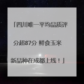 四川唯一平均品质评分超87分 鲜食玉米新品种在成都上线！