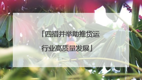 四措并举助推货运行业高质量发展