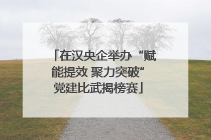 在汉央企举办“赋能提效 聚力突破”党建比武揭榜赛