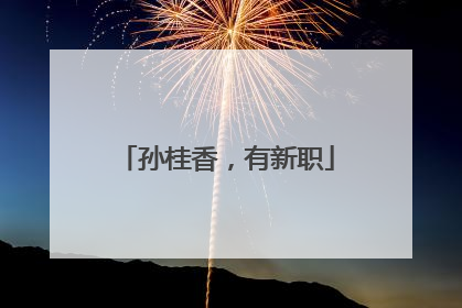 孙桂香，有新职