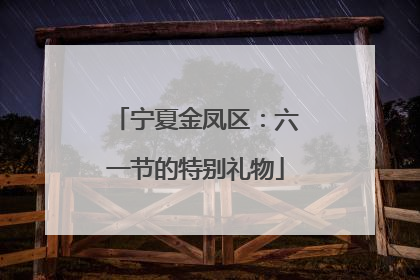 宁夏金凤区：六一节的特别礼物
