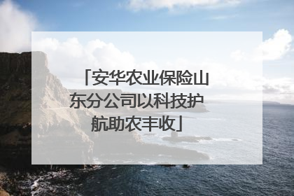 安华农业保险山东分公司以科技护航助农丰收