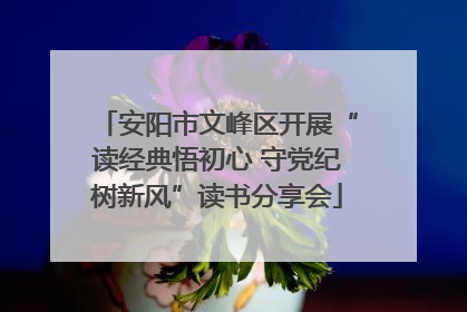 安阳市文峰区开展“读经典悟初心 守党纪树新风”读书分享会