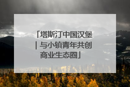 塔斯汀中国汉堡｜与小镇青年共创商业生态圈