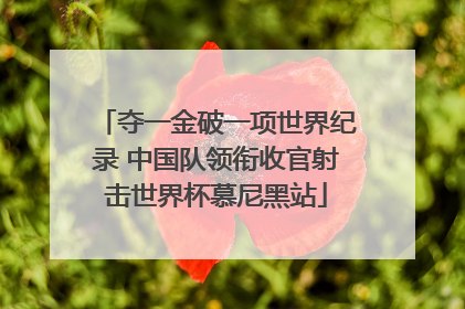 夺一金破一项世界纪录 中国队领衔收官射击世界杯慕尼黑站