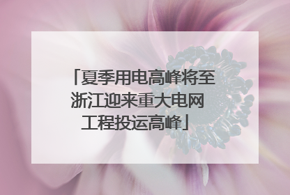 夏季用电高峰将至 浙江迎来重大电网工程投运高峰
