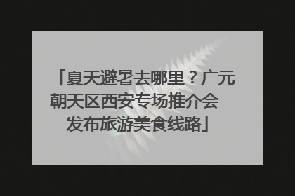 夏天避暑去哪里？广元朝天区西安专场推介会 发布旅游美食线路