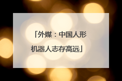 外媒：中国人形机器人志存高远