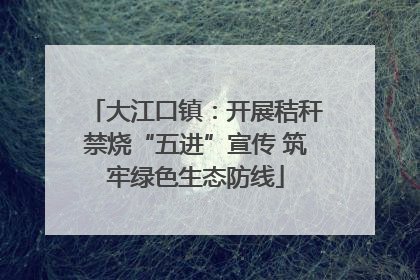 大江口镇：开展秸秆禁烧“五进”宣传 筑牢绿色生态防线