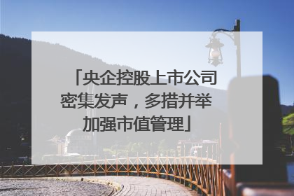 央企控股上市公司密集发声，多措并举加强市值管理