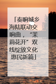 奏响城乡海陆联动交响曲，“茉莉花开”双线绽放文化惠民新篇