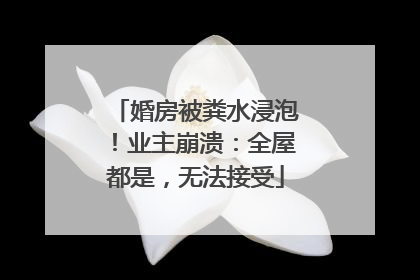 婚房被粪水浸泡！业主崩溃：全屋都是，无法接受