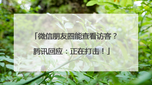 微信朋友圈能查看访客？腾讯回应：正在打击！
