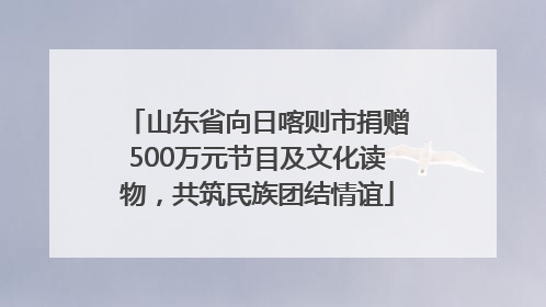 山东省向日喀则市捐赠500万元节目及文化读物，共筑民族团结情谊