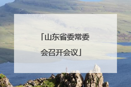 山东省委常委会召开会议