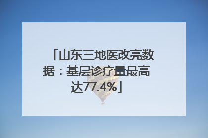 山东三地医改亮数据：基层诊疗量最高达77.4%
