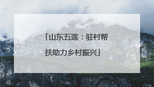 山东五莲：驻村帮扶助力乡村振兴