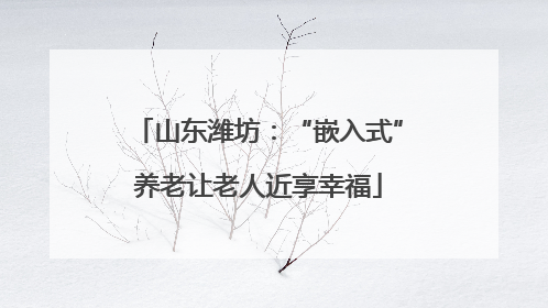 山东潍坊：“嵌入式”养老让老人近享幸福