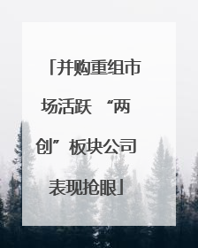 并购重组市场活跃 “两创”板块公司表现抢眼