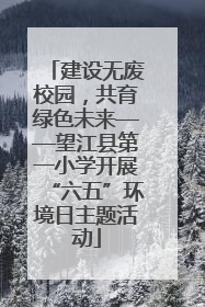 建设无废校园，共育绿色未来——望江县第一小学开展“六五”环境日主题活动