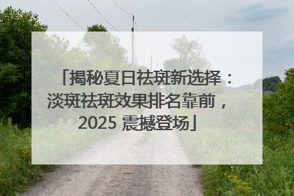 揭秘夏日祛斑新选择：淡斑祛斑效果排名靠前，2025 震撼登场