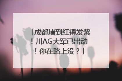 成都堵到红得发紫！川AG大军已出动！你在路上没？