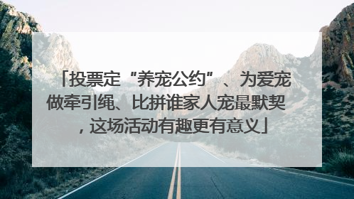 投票定“养宠公约”、为爱宠做牵引绳、比拼谁家人宠最默契，这场活动有趣更有意义