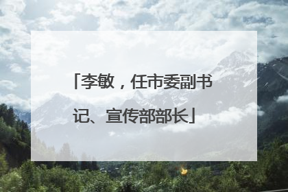 李敏，任市委副书记、宣传部部长