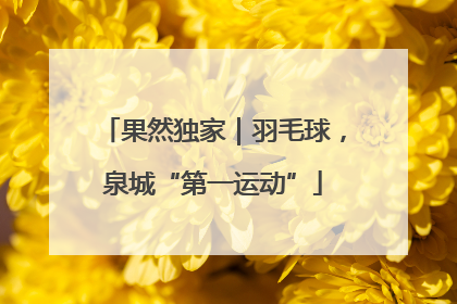 果然独家｜羽毛球，泉城“第一运动”