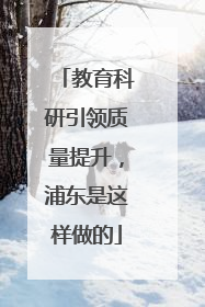 教育科研引领质量提升，浦东是这样做的