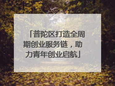 普陀区打造全周期创业服务链，助力青年创业启航