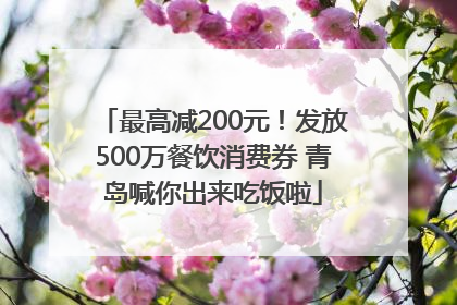最高减200元！发放500万餐饮消费券 青岛喊你出来吃饭啦