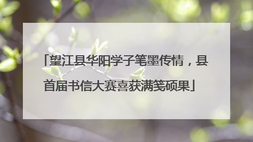望江县华阳学子笔墨传情，县首届书信大赛喜获满笺硕果