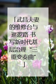 武昌夫妻的维修台与巡逻路 书写新时代基层治理“三重变奏曲”