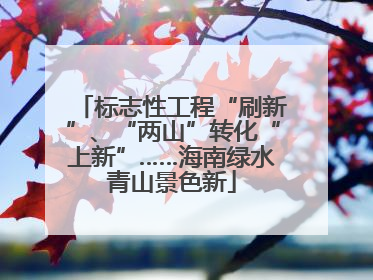 标志性工程“刷新”、“两山”转化“上新”……海南绿水青山景色新