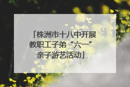 株洲市十八中开展教职工子弟“六一”亲子游艺活动
