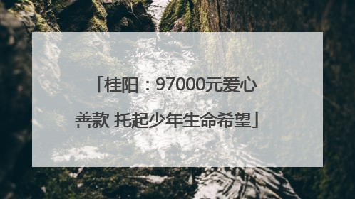 桂阳：97000元爱心善款 托起少年生命希望