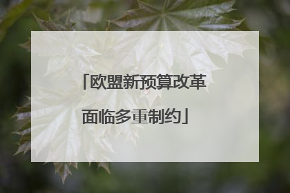 欧盟新预算改革面临多重制约